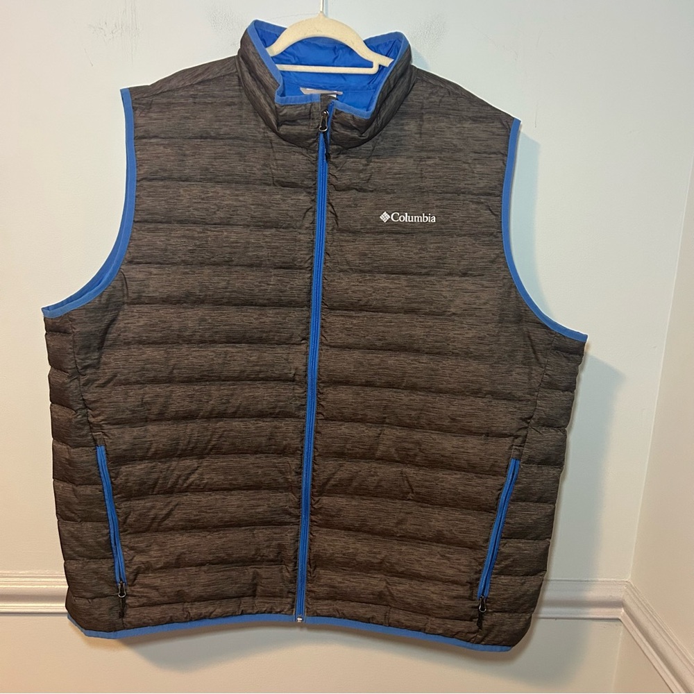 Columbia Blue & Gray Lake 22 Full-Zip Down Vest Size 3X